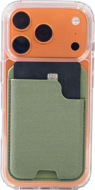 isee아이시맥세이프 강력자석4000가우스 카드2장 수납거치대 카드지갑, 1개, 테크우븐 그린