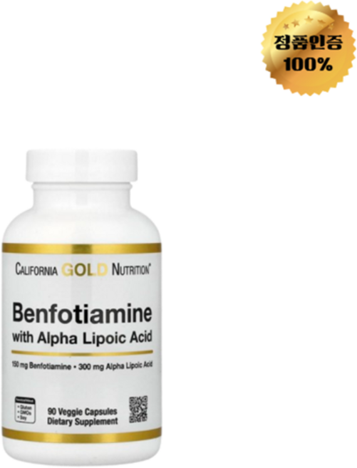 캘리포니아 골드 뉴트리션 벤포티아민 + 알파리포산 베지 캡슐 90정, California Gold Nutrition (캘리포, 1개