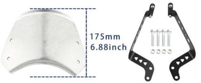 알루미늄 오토바이 윈드 스크린 디플렉터 Grom 125 MSX 2021-2023 JC92 에 적합, 1개