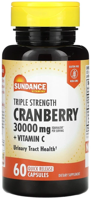 Sundance Vitamins 3배 강도 크랜베리 10 000mg 빠른 방출 캡슐 60정 Vitamins (선댄스 비타민), 1개 - 쿠팡