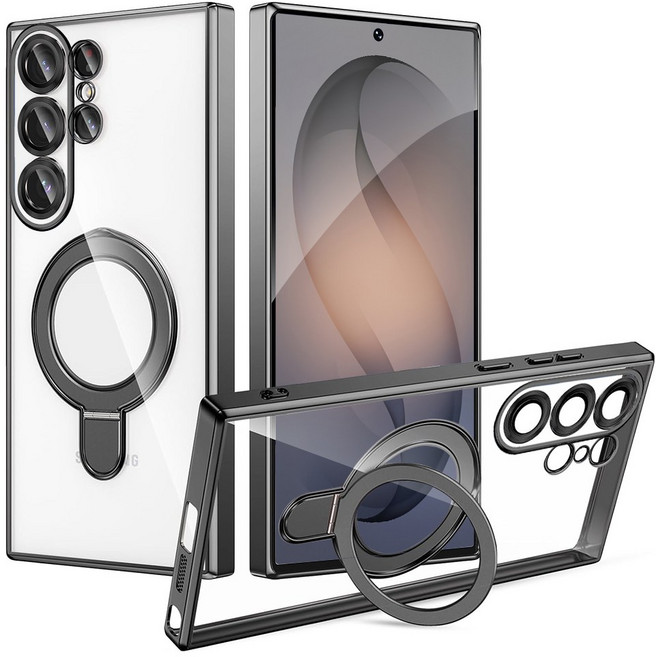 헤미션 겔럭시 S24/S26 플러스 울트라 시리즈 카메라 보호 맥세이프 거치대 케이스 카메라렌즈 완전보호 SLP01