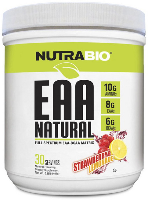 Nutrabio EAA氨基酸保健粉 草莓檸檬汽水口味, 401g, 1罐