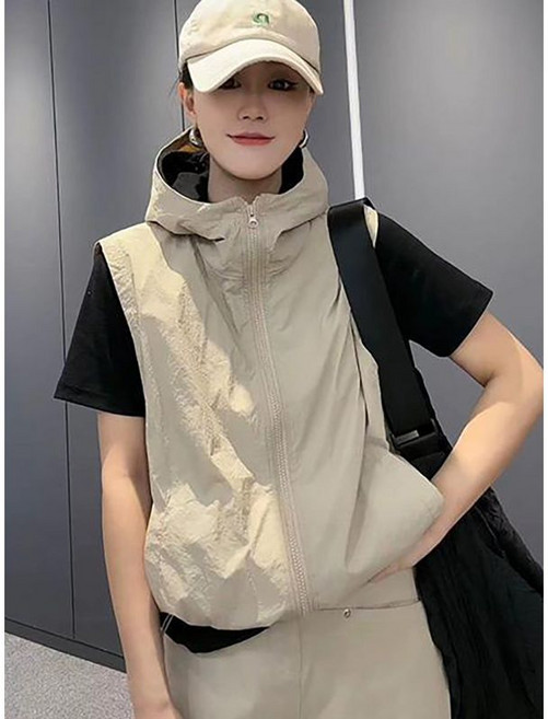 寬鬆連帽防曬背心