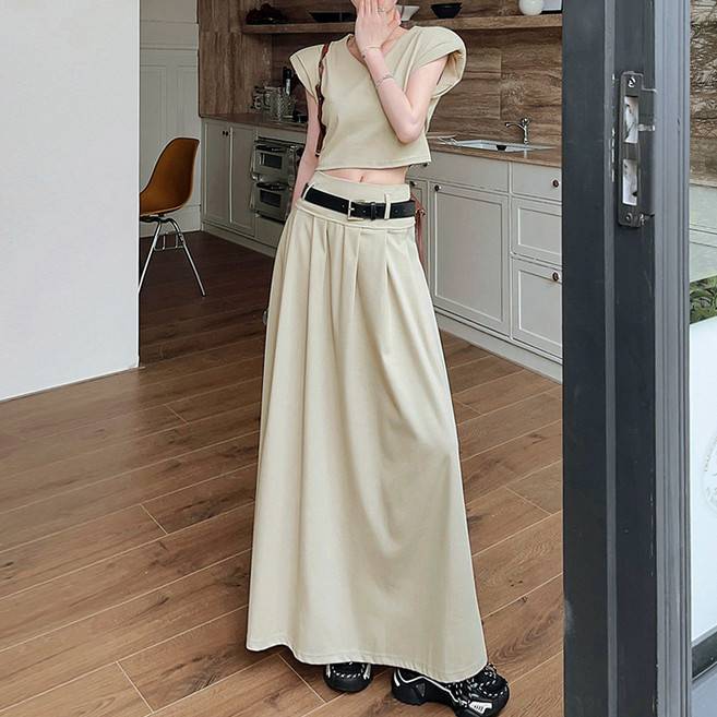 대박난박양 크롭티 + 롱스커트 SET(세일)