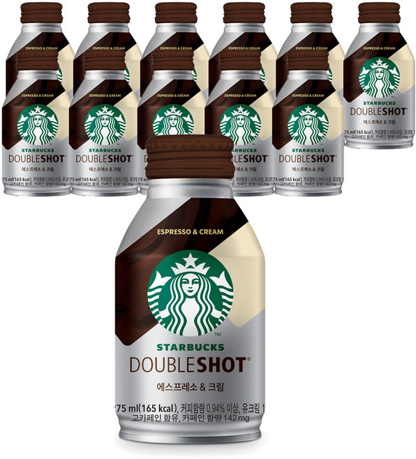 스타벅스 더블샷 에스프레소앤크림 커피 음료수, 275ml, 12개