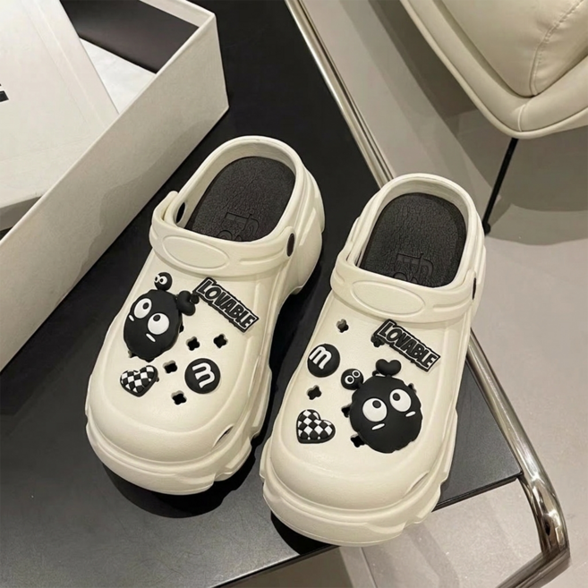 재리니 9cm 키높이 통굽 플랫폼 아쿠아 슬리퍼 EVA 슈즈 미용실 네일샵 RS-S1096