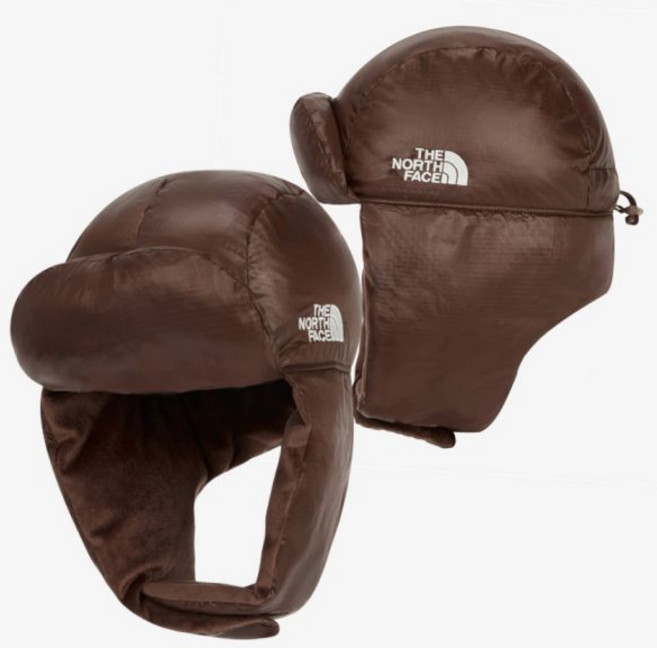 [매장판] 노스페이스 귀마개 패딩 모자 눕시 다운 등산 방한 이어머프 캡 브라운 NE3C, M