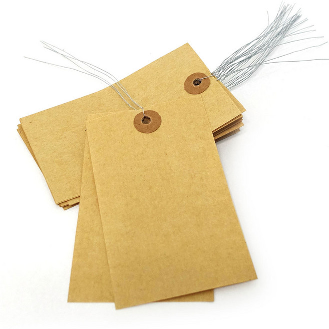 종이택 꼬리표 라벨 tag 의류 프라이스택 태그 포장, 1공 크라프트