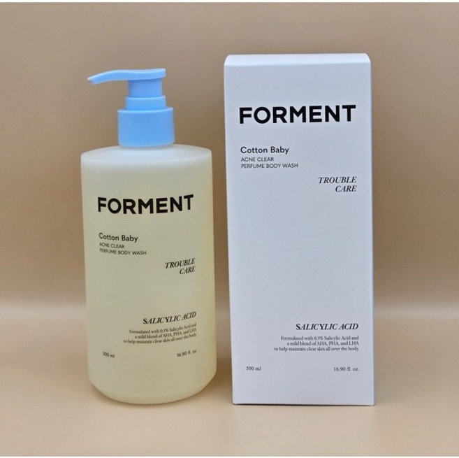 포맨트 시그니처 퍼퓸샤워 아크네 코튼베이비 등드름 트러블 바디워시, 1개, 500ml