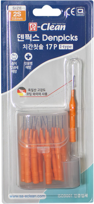 상아 이크린 치간칫솔 I자형 3S 17p, 1개