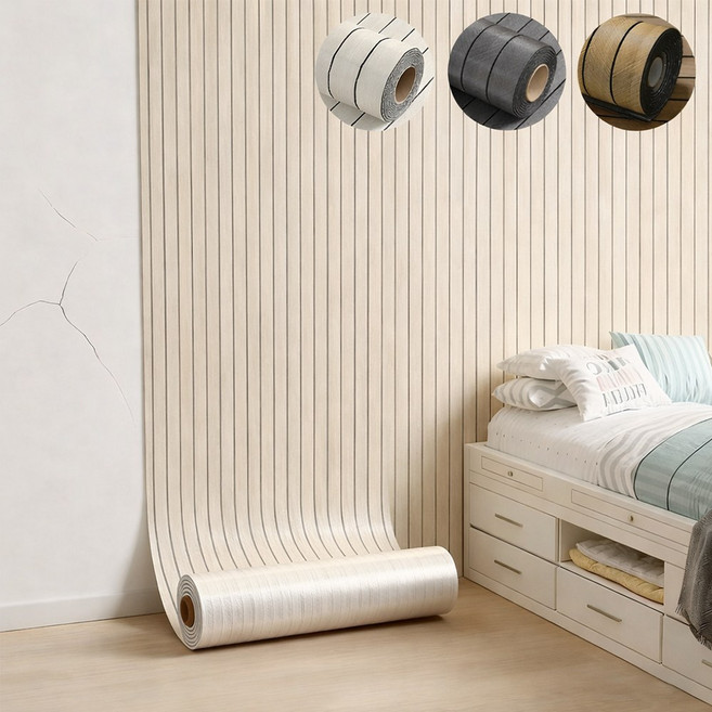 템바보드 벽지 습기 방지 단열 셀프 인테리어 시트지 곰팡이 방지 벽지, 베이지