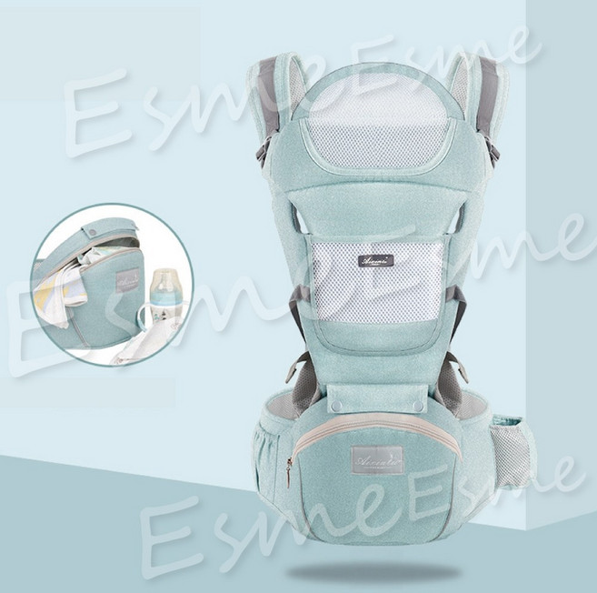 嬰兒背帶 揹巾 多功能舒適透氣外出必備, 冰星綠, 冰星綠