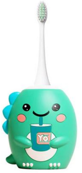 어린이용 U자형 전기 음파 칫솔 만화 블루 라이트 스마트 초음파 칫솔 USB 충전식 360 도, 13)green toothbrush