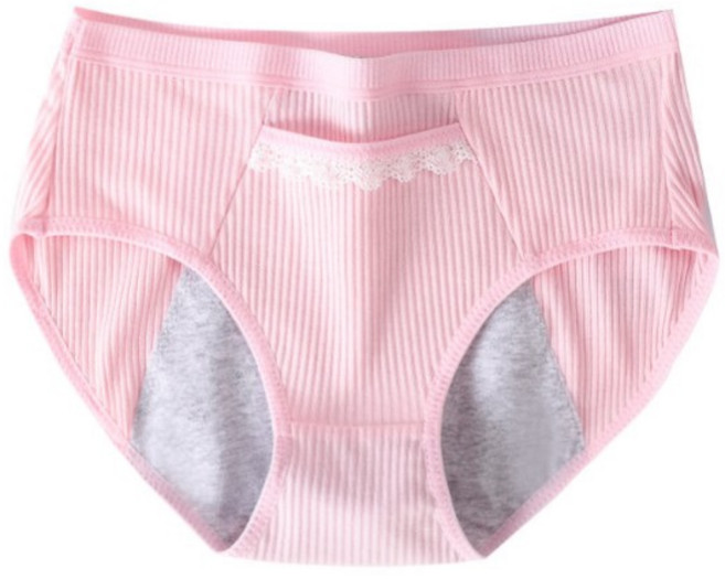天使網購 純棉生理褲 防漏暖宮經期內褲 女內褲, 淺粉色,M