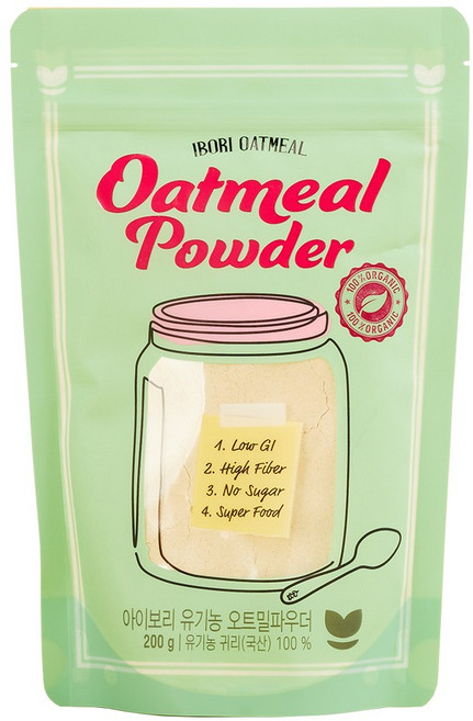 아이보리 유기농 오트밀파우더(고운입자/초기부터)_철분보충 세아들맘 강력추천! 미음 쉐이크 간식만들기 퓨레 요거트토핑 맛내기한스푼_1팩, 1개, 200g