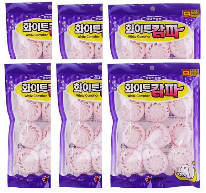 국산 나프탈렌 옷장방충제 좀약, 6세트