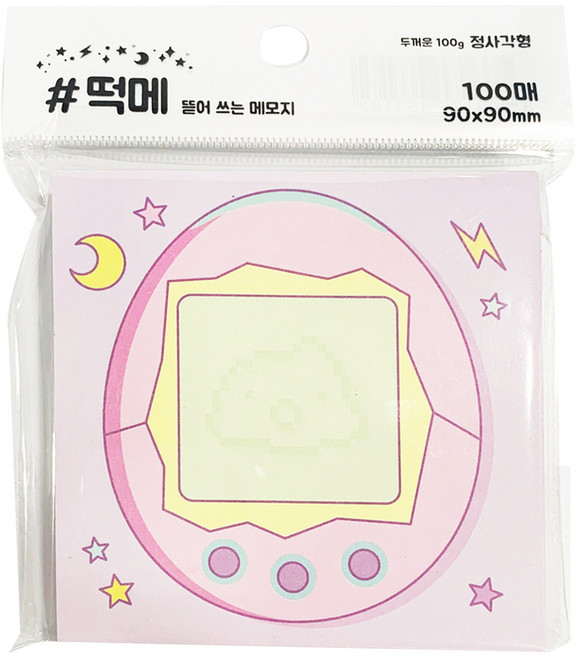 떡메 떡메모지 4종 뜯어쓰는 메모지 메모패드 포스트잇, 다마고치, 100매