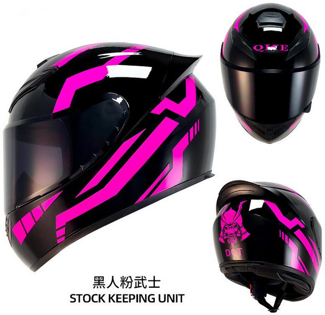 QKE 騎士全罩式機車安全帽, 黑粉武士 透鏡