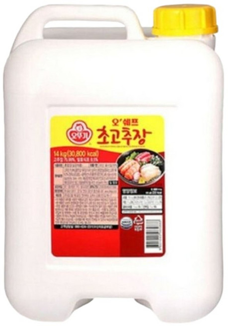 (14kg) 오뚜기 오쉐프 초고추장/초장/양념/업소용/가게/대용량/음식점/구내/식당/급식소/기사/말통/횟집, 14kg, 1개