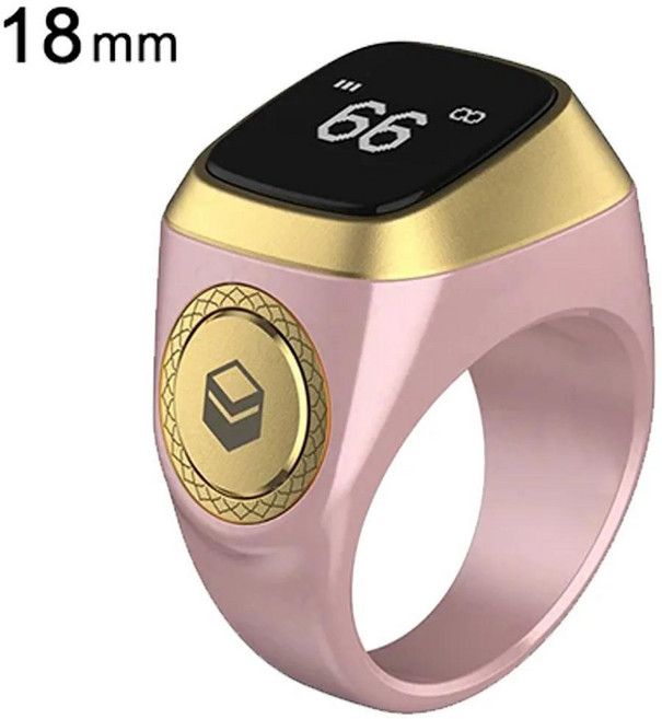 이슬람교도 스마트 디지털 카운터 기도 시간 진동 알림 방수, 6. 18Size Pink, 1개