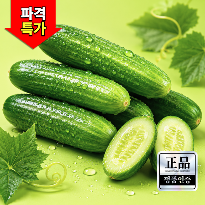 싱싱한 오이 한입 미니오이 세척오이, 1개, 2kg