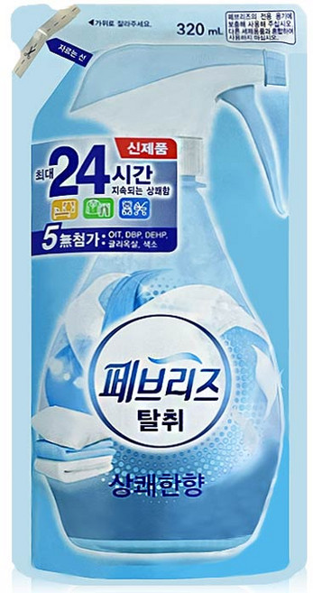 페브리즈 상쾌한향 섬유탈취제 리필, 1개, 320ml