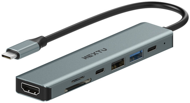 NEXTU 유지몬 2373TCH-4K 7in1 USB C타입 4K HDMI 멀티포트 허브, 1개