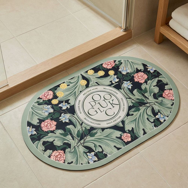 댕구마켓 북유럽풍 규조토 발매트, 그린