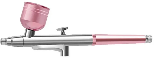 휴대용 에어브러시 건 키트 브러쉬 페인팅 세트 네일 케이크 타투 메이크업용 에어브러시 스프레이 도구 세, 01 pink