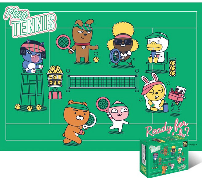예림당 카카오프렌즈 플레이 테니스 500피스 직소퍼즐액자 YE871876, 퍼즐만, 1개