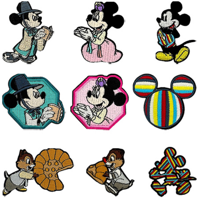 [디즈니 공식 라이센스] K-TRADITIONAL 자수패치 9종셋트(중) 디즈니 열부착 자수 와펜