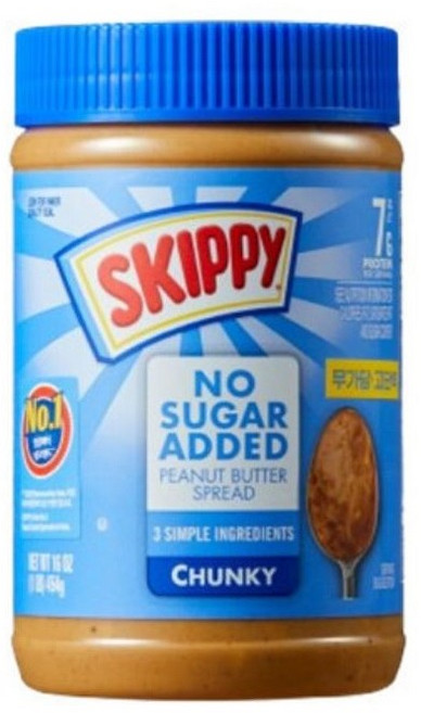 스키피 땅콩버터 노슈거에디드 청크, 454g, 2개