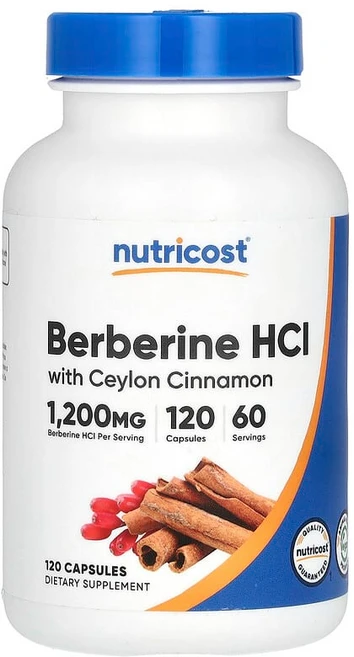 Nutricost 베르베린 HCl 실론 시나몬 함유 캡슐 120정 Nutricost (뉴트리코스트), 1개 - 쿠팡