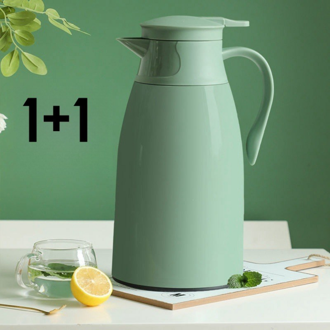 1+1 보온주전자 24시간 1.9L 대용량보보온물병 보온주전자 베이지 민트그린 SH-7392B, 1개, 1900ml