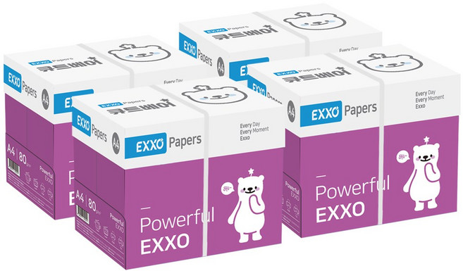 엑소 큐트베어 A4 복사용지(A4용지) 80g 4BOX, 10000개