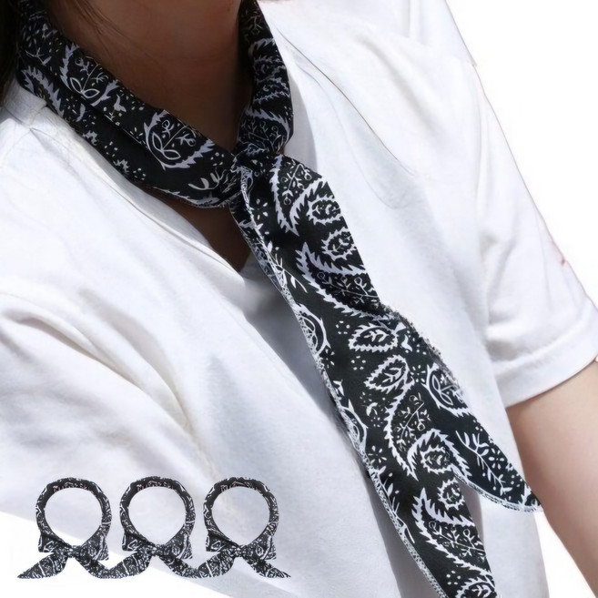 맥시브이 아이스 쿨스카프 시원한 냉감 목도리, 블랙+블랙+블랙, 1개