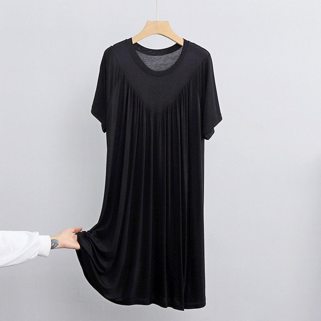 빅무드 원피스 잠옷 모달 빅사이즈 여름 홈웨어 임산부 실내복 빅V셔링 이지웨어