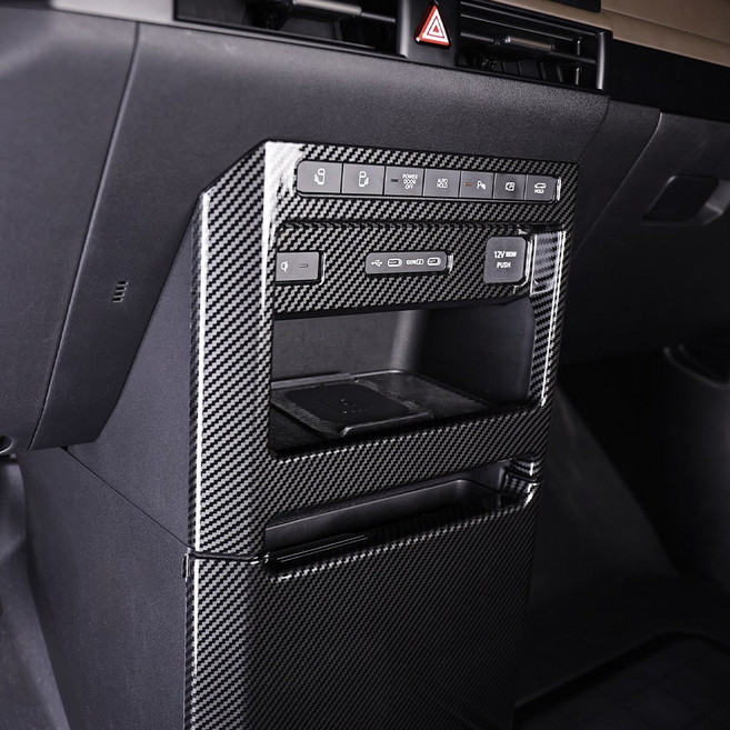 유투카 호환 PV5 튜닝 용품 1열 콘솔 커버 카본 몰딩, 유광카본-1열 충전포트 커버 [패신저 용], 기타