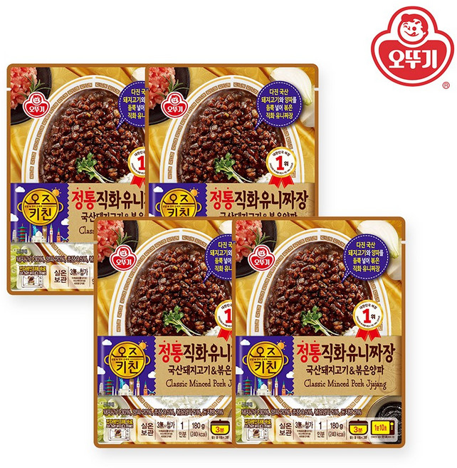 [오뚜기] 오즈키친 정통직화유니짜장 180g x 4개