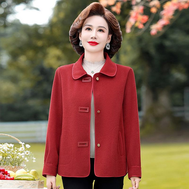 중년 여성자켓 50대 60대 엄마자켓 봄 가을 모직 점퍼 M04