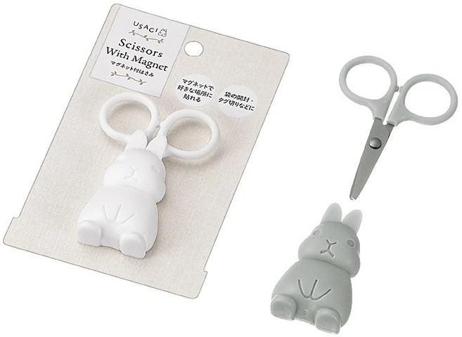 USAGI 兔子造型剪刀 附磁鐵, 顏色隨機出貨, 1個
