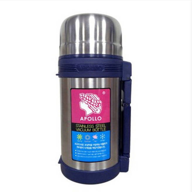 아폴로 국산 손잡이 보온 보냉 스텐 물병 2L