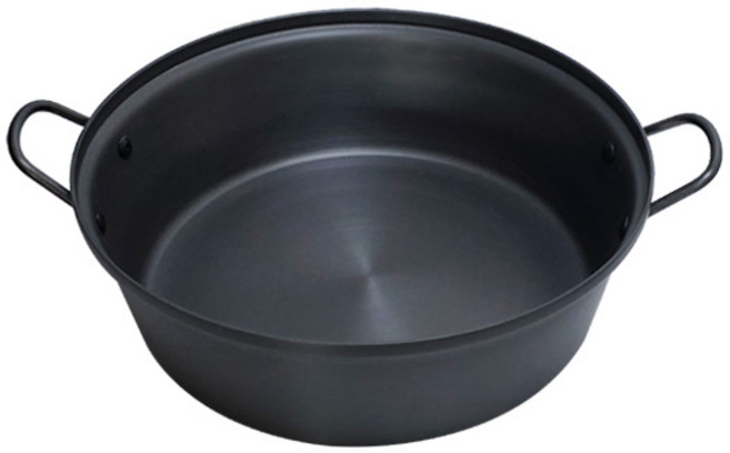 경질 국수냄비 찌개 전골, 1개, 블랙(뚜껑X), 28cm