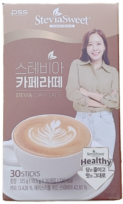 펄세스 스테비아 카페라떼 10.5g x30개입 + 약과1개증정, 315g, 1개, 30개입