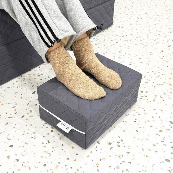 마누엘리 국내생산 사무실 책상 식탁 의자 쇼파 다용도 발받침대 다리받침대 풋레스트 발쿠션, 챠콜