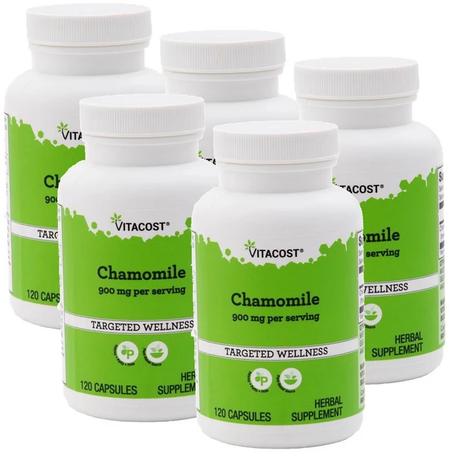 비타코스트 카모마일 900mg 캡슐 Vitacost Chamomile, 5개, 120정 - 쿠팡