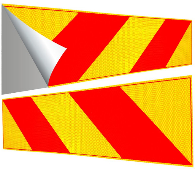 화물차 반사판 스티커 600x90mm 좌우2장 1세트 대형 트럭 중장비용, 1개