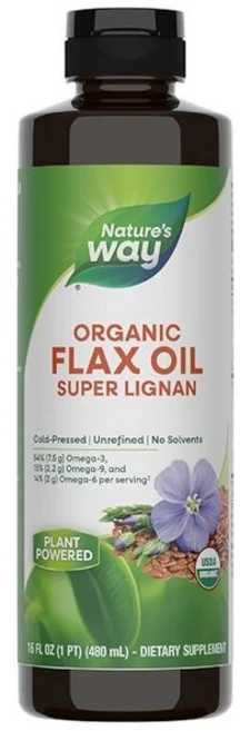 Nature's Way 아마 오일 슈퍼 리그난 에브리데이 오메가-3 필수 지방산 473.2ml(16온스), 16 Fl Oz (Pack of 1), 1개, 480ml - 쿠팡
