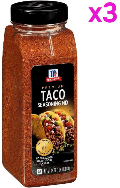 맥코믹 프리미엄 타코 시즈닝 믹스 24oz 대용량 680g, 3개