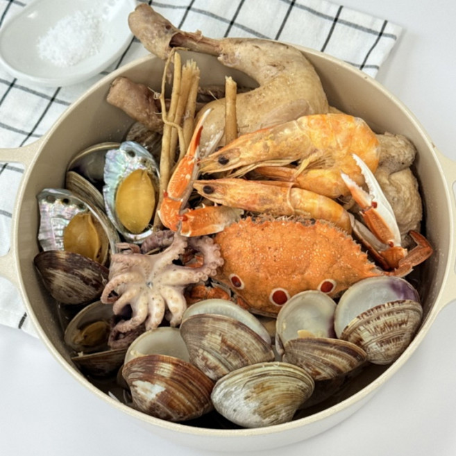 보양식 몸보신 해신탕 밀키트 음식 해물 전복 삼계탕 간단 캠핑 요리, 1개, 1.8kg